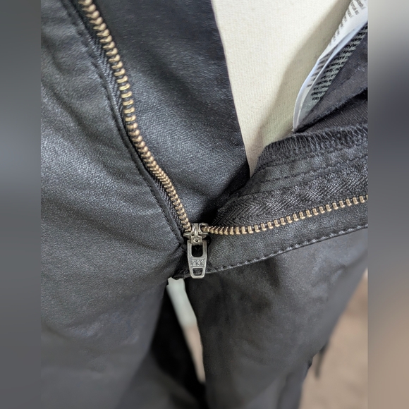 Noisy May Black Wide Leg Waxed Cargo Pants Utility Tactical NWT New With Tags - Picture 12 of 13